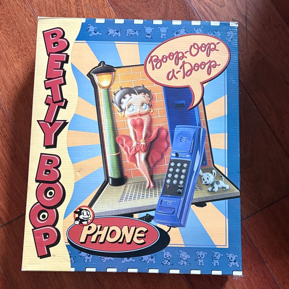 Betty Boop Blue Cordless Phone with Retro Artwork